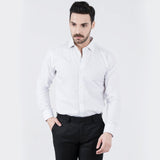 Black Spotted White Formal Shirt