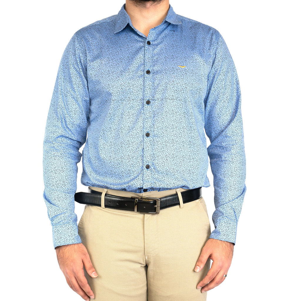 Blue Spotted Print Casual Shirt - FHS Official
