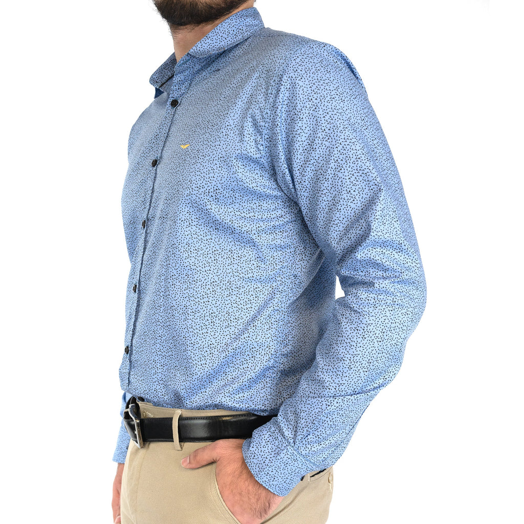 Blue Spotted Print Casual Shirt - FHS Official