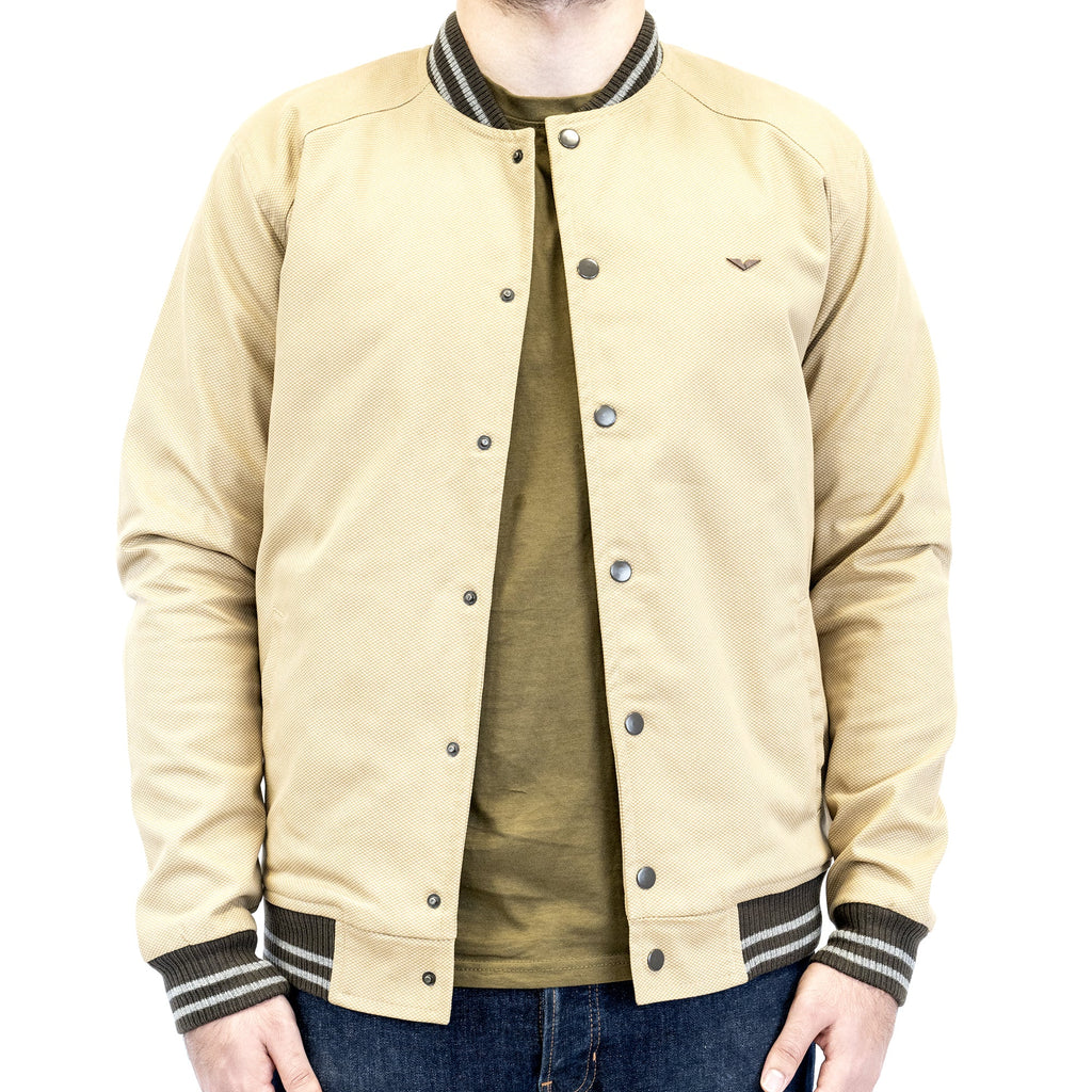 Buttoned Beige Varsity Jacket - FHS Official