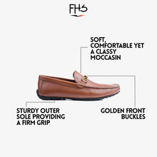 Load image into Gallery viewer, Gold Clipped Brown Moccasins - FHS Official