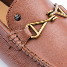 Load image into Gallery viewer, Gold Clipped Brown Moccasins - FHS Official