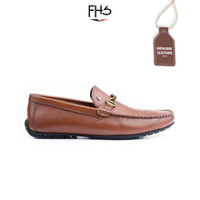 Load image into Gallery viewer, Gold Clipped Brown Moccasins - FHS Official