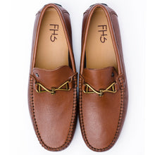 Load image into Gallery viewer, Gold Clipped Brown Moccasins - FHS Official