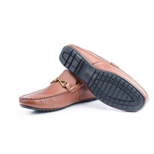 Load image into Gallery viewer, Gold Clipped Brown Moccasins - FHS Official