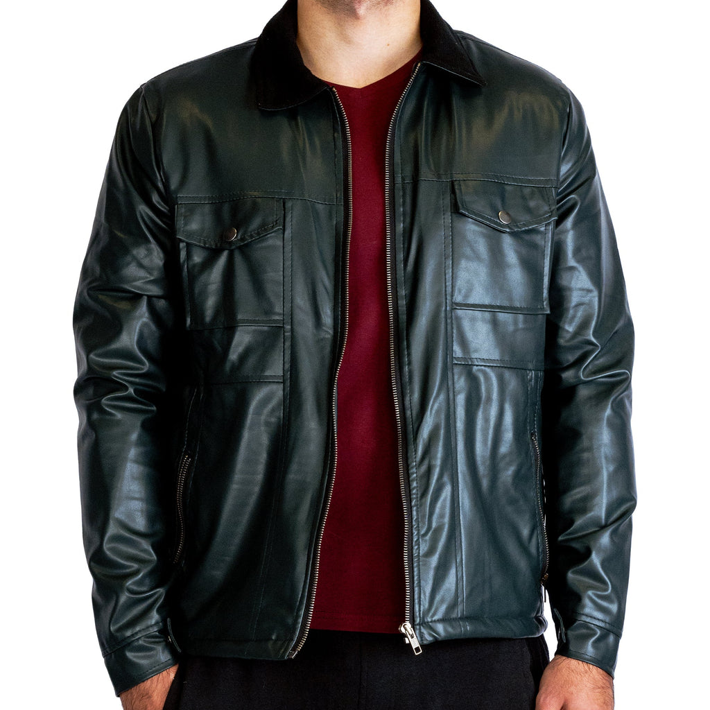 Green Faux Leather Jacket - FHS Official