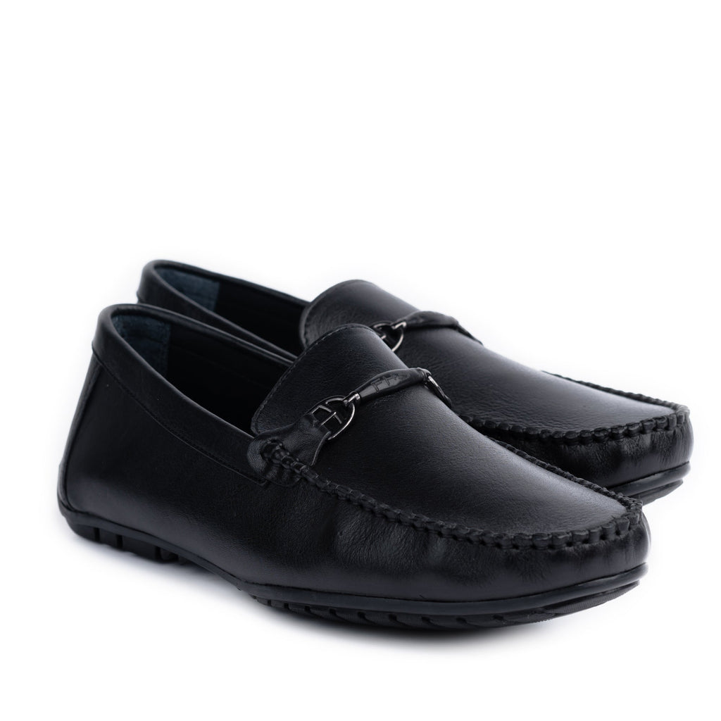 Metallic Buckle Moccasin - Black - FHS Official