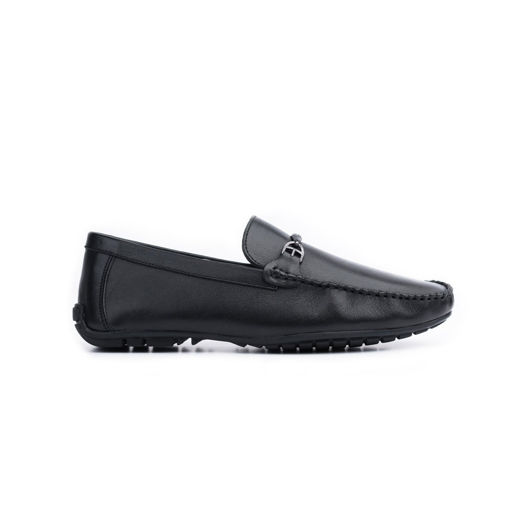 Metallic Buckle Moccasin - Black - FHS Official