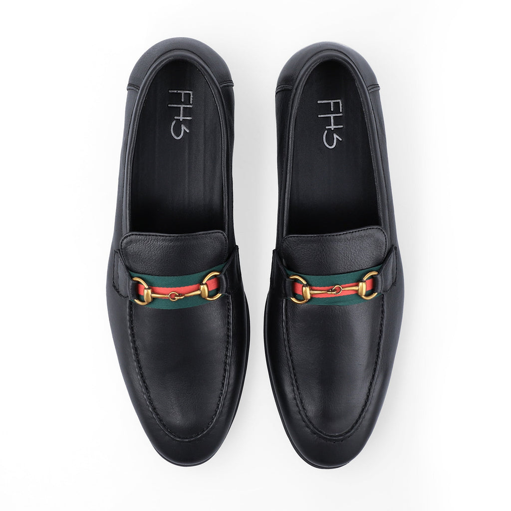 Premium black strapped loafer - FHS Official