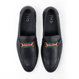 Premium black strapped loafer
