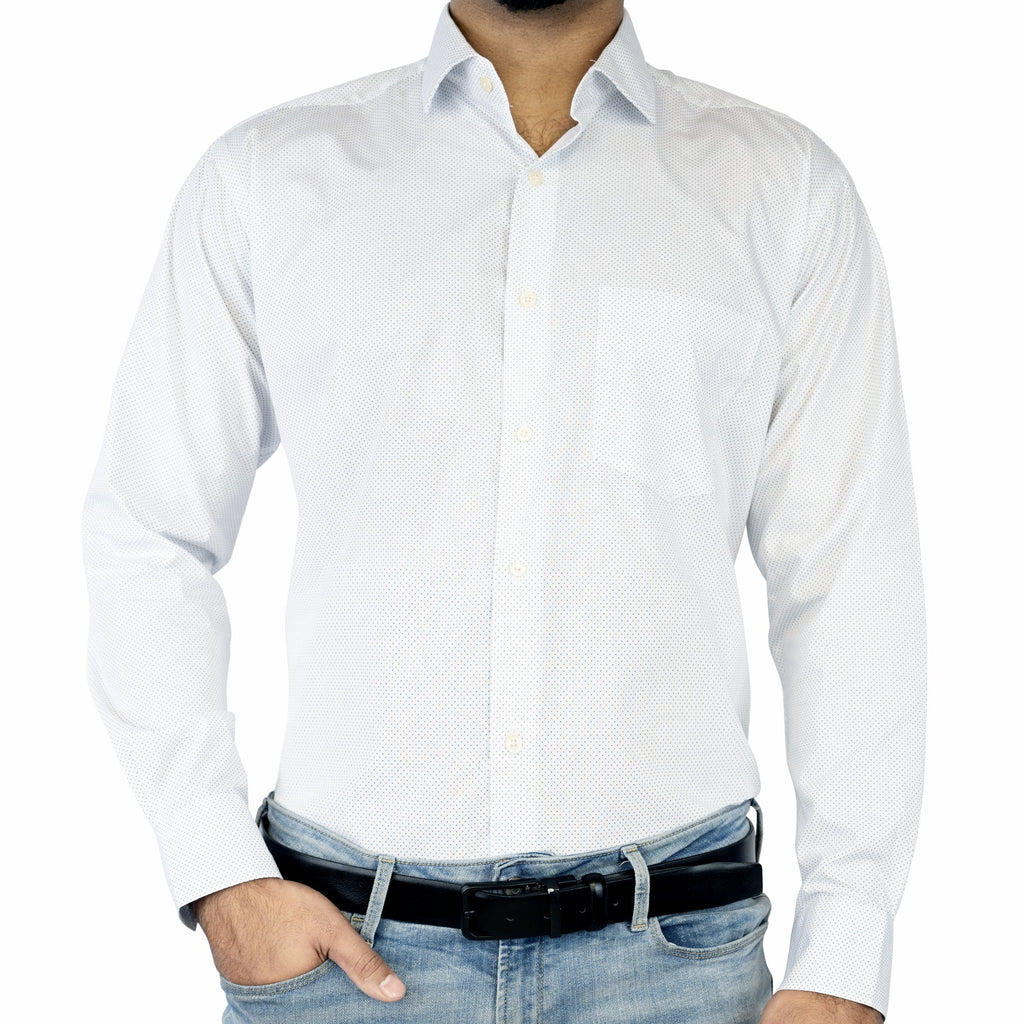 Premium spotted white formal shirt - FHS Official
