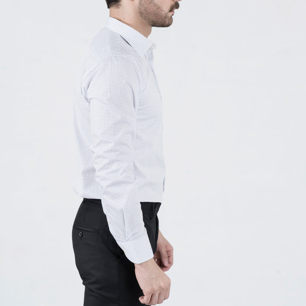 Spotted Monotony White Formal Shirt - FHS Official